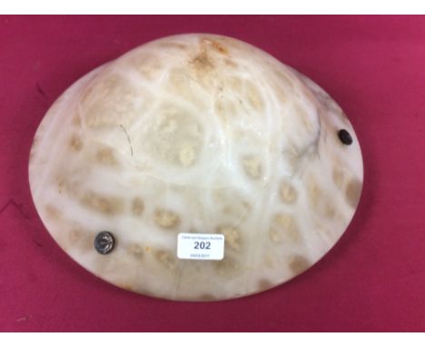 An Art Deco alabaster pendant hanging ceiling light shade