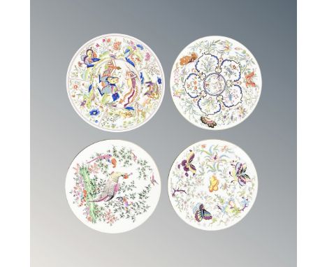 Four Royal Worcester bone china collector's series plates 