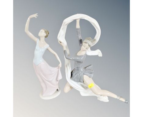 Two Nao figures of ballerinas 