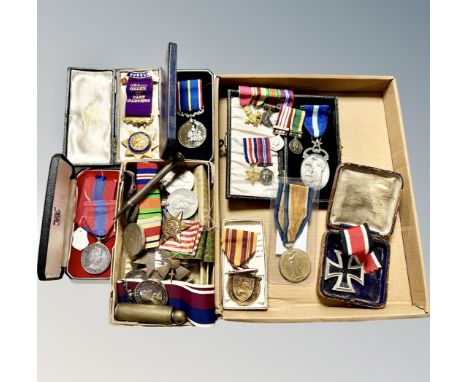 A group of WWI and later medals and decorations including a Victory Medal named to 59604 PTE. K. Graham. D.L.I., Elizabeth II
