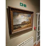 Seascape painting oil on board mounted in a giltwood frame 115 x 85cm
