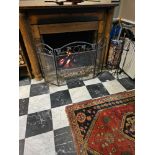Fireplace accompaniments comprising of an open fronted two tier log store 86 x 40 x 85cm a metal