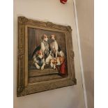 Giclee Four Foxhounds and a Terrier after John Emms (British, 1843-1912) framed 70 x 80cm