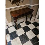 Georgian style folding mahogany tea table serpentine form to the front with shaped corners and