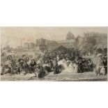 Life at the Sea-side. Ramsgate 1854 framed print depicting a panoramic view of beachgoers engaged in
