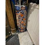 A ceramic cylindrical Imari pattern umbrella stand 60cm