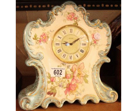 German Mercedes ceramic mantel clock 