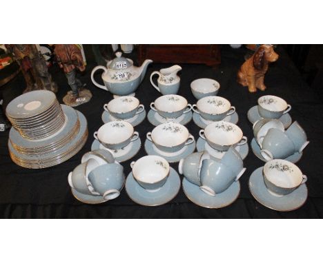 Royal Doulton Rose Elegans dinner and tea service, fifty seven pieces
