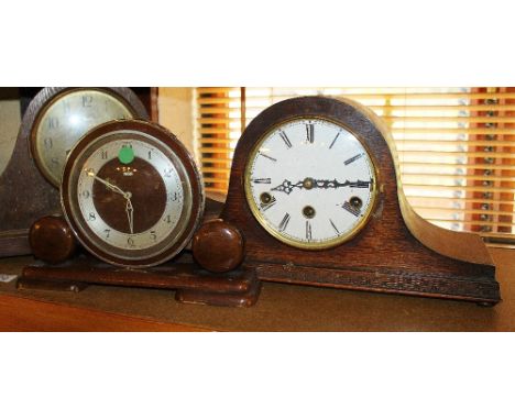 Two Westminster chime mantel clocks, one A/F and a Metamec mantel clock 