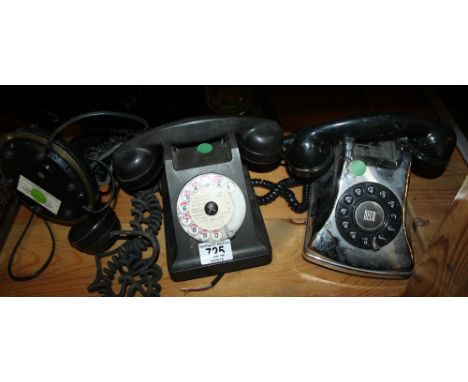 Three mixed home telephones and stick telephone