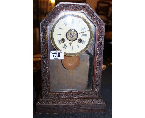 Wooden cased chiming mantel clock