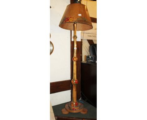 Art Deco standard lamp and shade