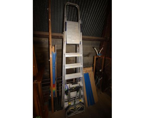 An Abru aluminium folding step ladder