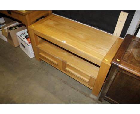 A light oak television stand 