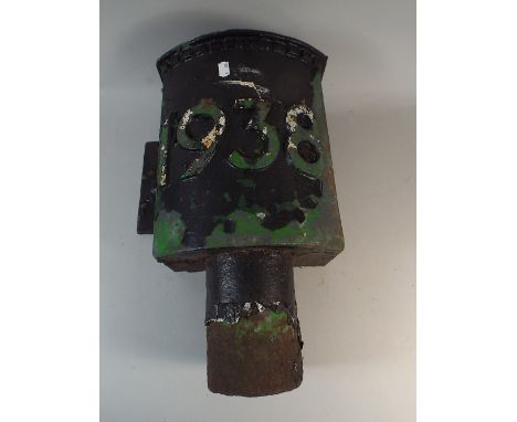 A Cast Metal Downspout Hopper Dated 1938, 45cm High