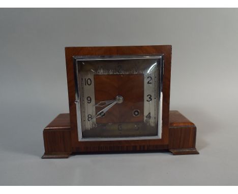 An Art Deco Walnut Mantle Clock