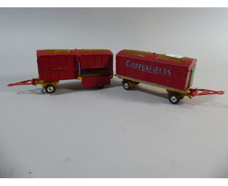 Two Corgi Chippendale Circus Animal Cage Trailers