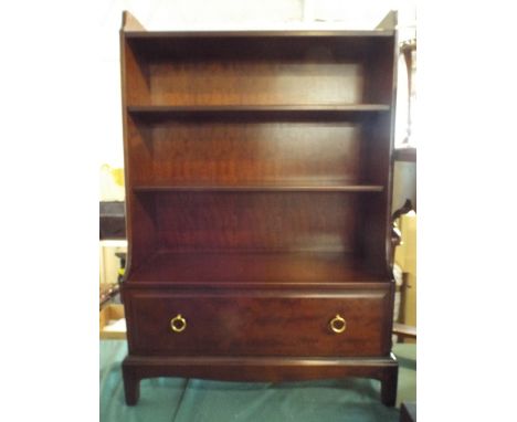 A Stag Two Shelf Mahogany Waterfall Book Case with Base Drawer, 76cm Wide