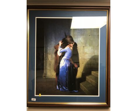 A colour print  - The lovers, 58 cm x 70 cm, framed.