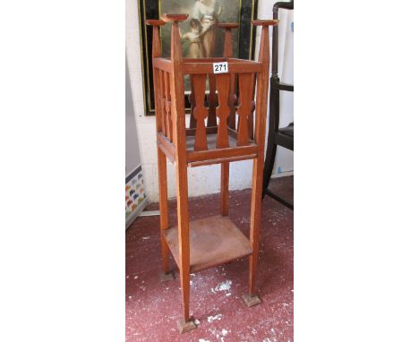 Oak Art Deco planter stand
