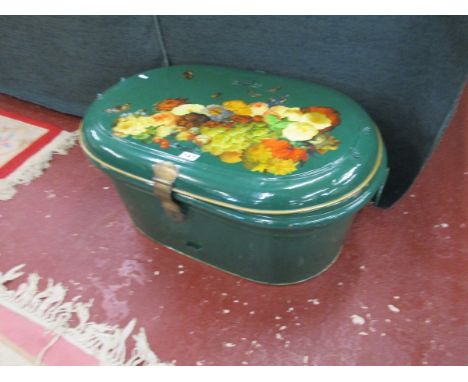 Decoupage tin trunk