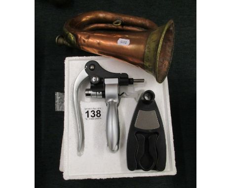 Brass bugle and state of the art corkscrew