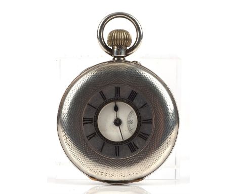 Gents half hunter silver and enamel pocket watch, 935 grade