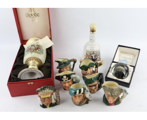 Spode Commemorative chalice & cover, "To celebrate the wedding of His Royal Highness Charles to Diana 1981", 33cm high, toget