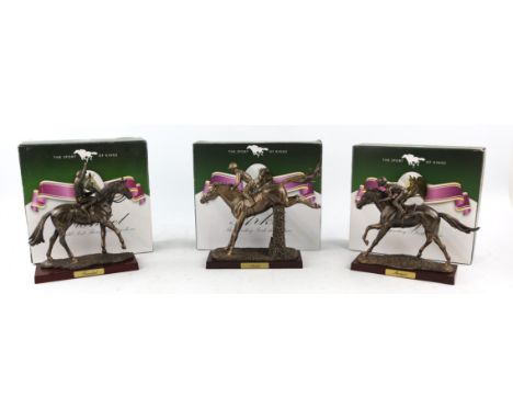 Thirteen Atlas Editions model race horses, each raised on a titled base in original box including ; Arkle, Mill Reef, Desert 