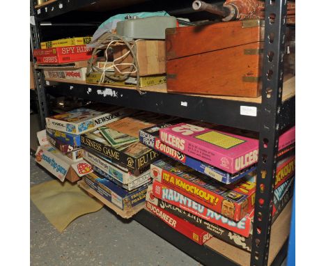 A quantity of vintage board games, C.1980, including ; Escape from Colditz, Ratrace, Haunted House, Scream Inn, Spy Ring, Mov