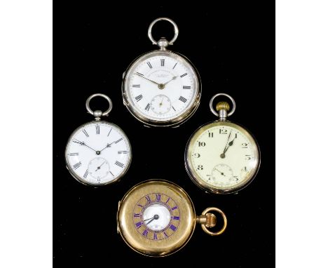 A late Victorian silver cased pocket watch (anonymous), No. 575783 - "The Express English Lever Pocket Watch", retailed by J.