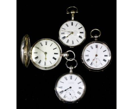 A George III silver cased verge pocket watch by Holliwell &amp; Son of Derby, No. 7704, the white enamel dial with Roman nume