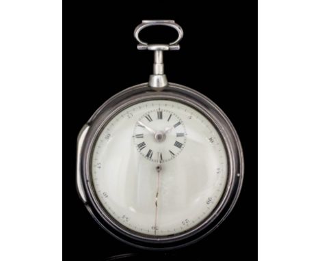 A George III silver pair cased "Doctor's" verge pocket watch by James Jones of London, No. 14863, the cream enamel dial with 