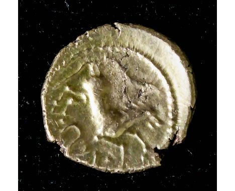 A Celtic (Cunobelin) gold quarter Stater (circa early 1st Century A.D. - 40 A.D.), (weight 1.4 grammes - approximately 12mm d