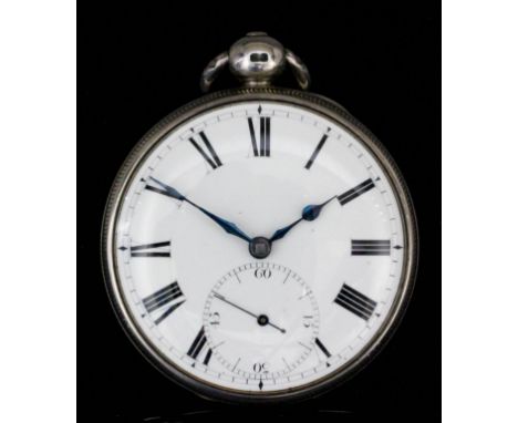 A George IV silver consular cased verge pocket watch by Loseby of Lester, No. 1825, the white enamel dial with Roman numerals