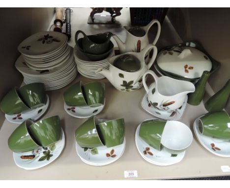 A Midwinter tea and dinner service in 1960's floral green pattern