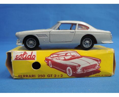 A Solido die-cast, Ferrari 250 GT, silver with red interior, in original box 123