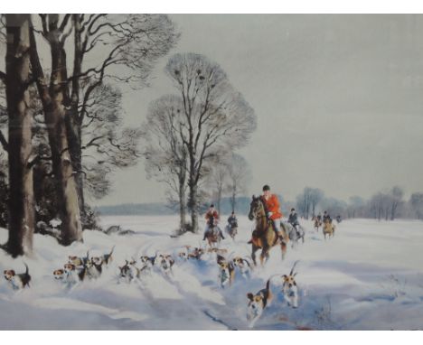 A print after Donald Grant, On A Winters Morn - hunting interest