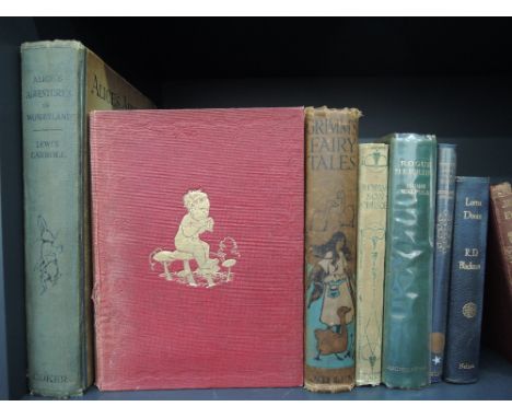 A selection of childrens books, including J M Barrie, Peter Pan in Kensington Gardens, illustrated by A Rackham etc