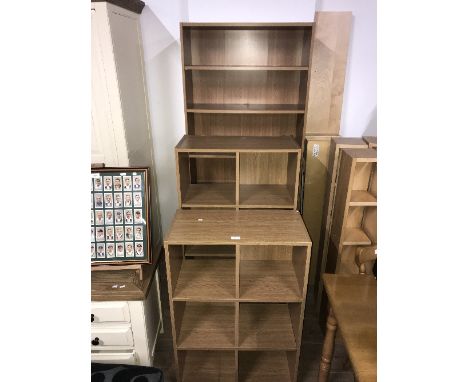 4 SHELF BOOKCASE WITH 2 DRAWERS ON BOTTOM & 2 OTHER SHELF UNITS