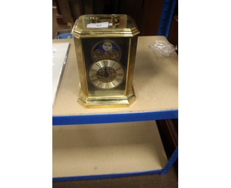 A HEAVY BRASS HERMLE MANTEL CLOCK