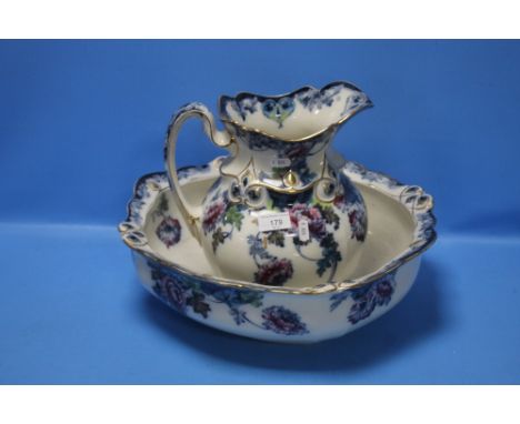 A VICTORIAN WASH JUG AND BASIN