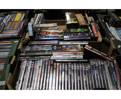 TWO TRAYS OF DVDS TO INCLUDE VAN DER VALK, SAW, HAMMER HOUSE OF HORRORS ETC. (TRAYS NOT INCLUDED)