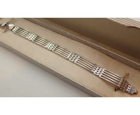 925 stamped silver five bar gate bracelet 