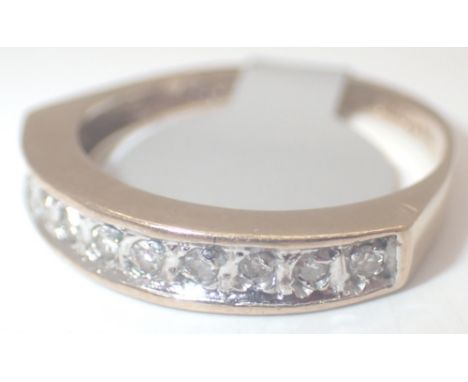 9ct gold diamond half eternity ring size K