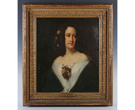 Circle of Franz Xaver Winterhalter – Portrait of Anna Thillon [Sophie Ann Hunt], 19th century oil on canvas, 65cm x 54.5cm, w