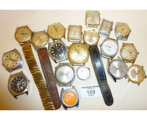 Collection of various wrist watches, inc. Shield, Bakobe, Excalibur, Bvler, Sekonda, Roamer, Timex, etc.