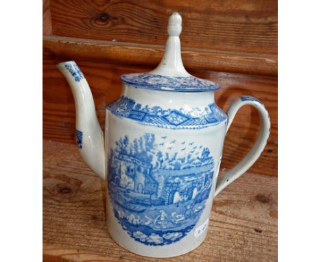 19th c. blue and white teapot