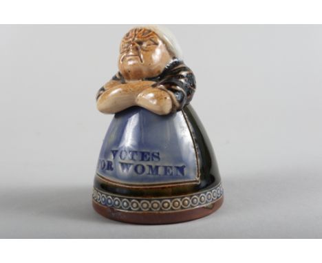 A Royal Doulton Leslie Harradine suffragette inkwell, 3 1/4" high (chip by hinge) 