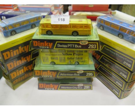 Seven Dinky 296, one 291, one 293 and one 295